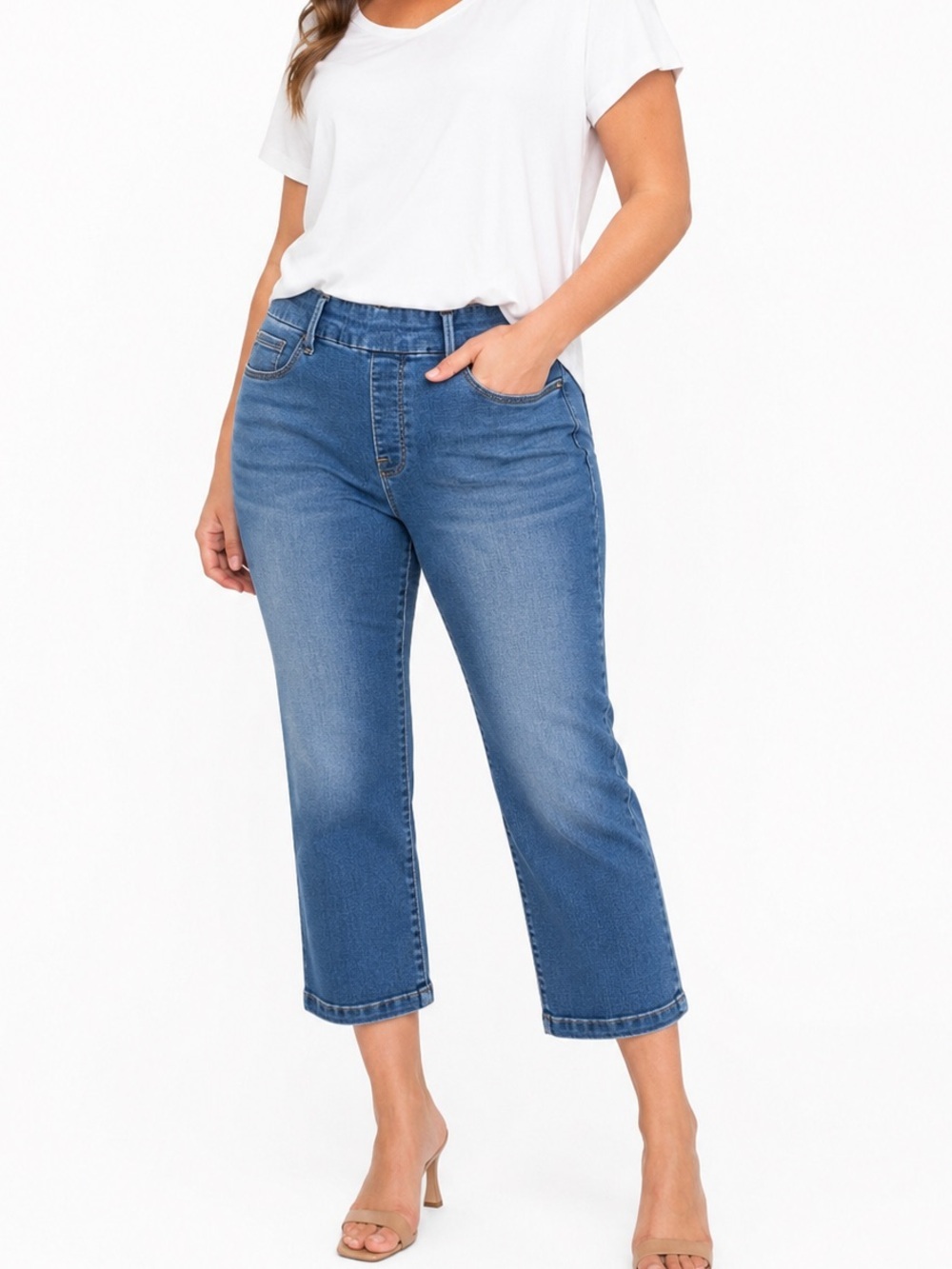 Good American Jeans Womens Size 3 (26) Blue Cropped Ankle Denim Stretch